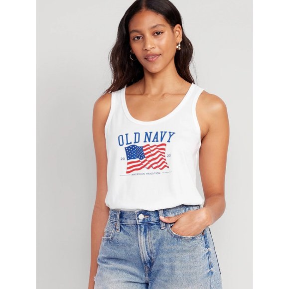 Old Navy, Tops, Old Navy 4th Of July America Patriotic Flag Tank Top For  Women White S M L Xl